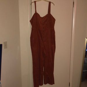 Burnt Orange Corduroy Overall Pants